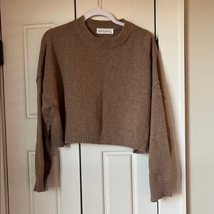 Elegant Tan Crew Neck Sweater
